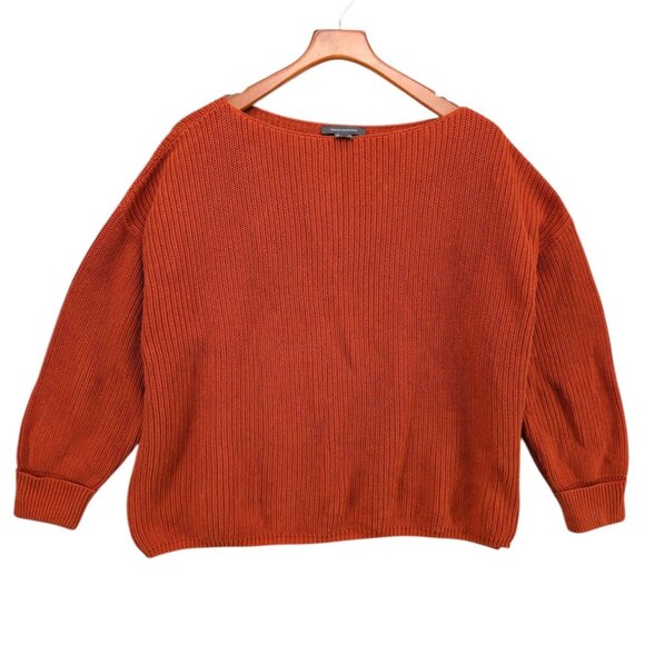 French Connection Chunky Knit Sweater Womens Orange Oversized Pullover Size M - Picture 1 of 6